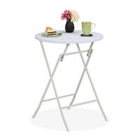 GARTENTISCH - Weiß, Kunststoff/Metall (60/60/75cm) - Relaxdays