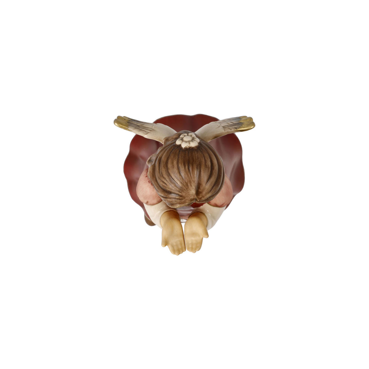 DEKOFIGUR Engel Wünsch Dir Was, Steingut, Bordeaux, 15.5 cm - Rot, Keramik (7/15.5/7cm) - Goebel
