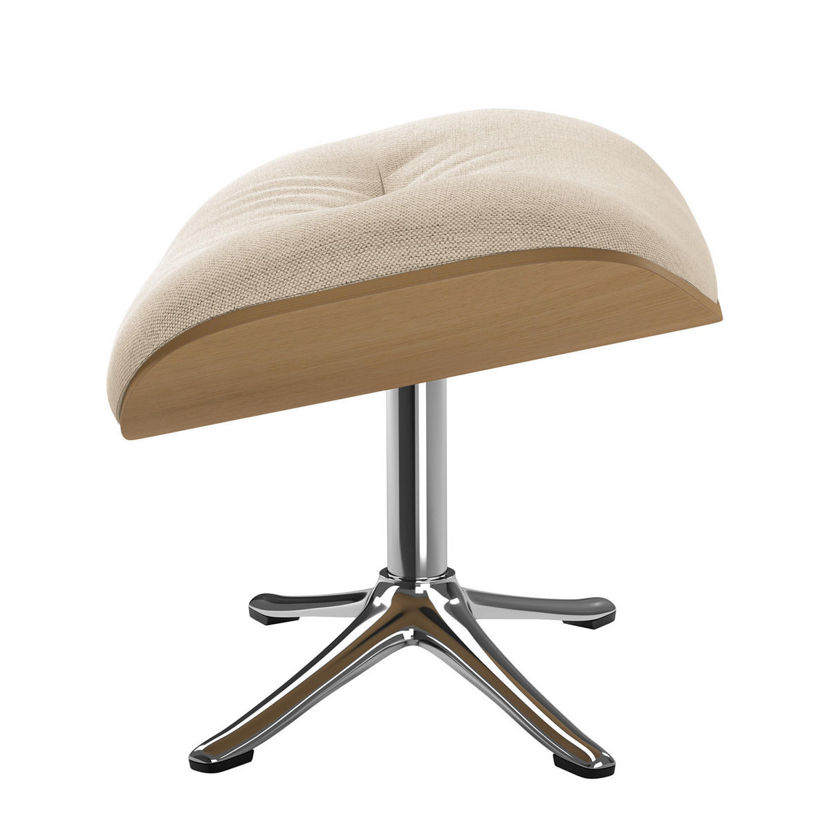 POLSTERHOCKER - Chromfarben/Beige, Textil/Metall (44/39/42cm) - home24