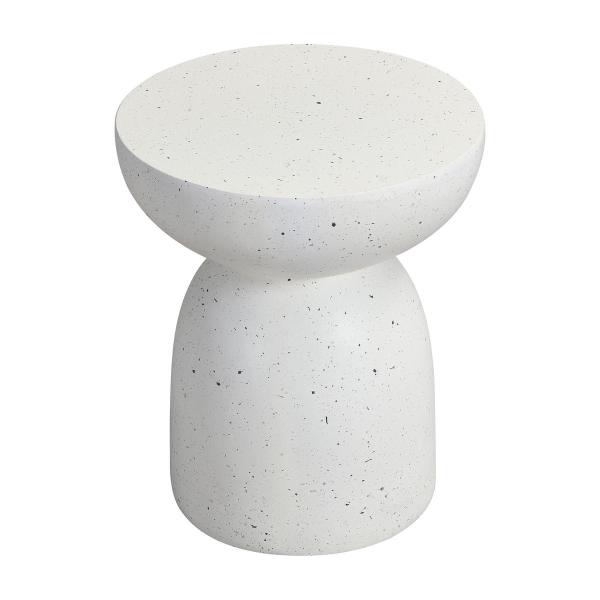 GARTEN BEISTELLTISCH MgO Terrazzo Weiß - Weiß, Metall (45/45/52.5cm) - ComfortXL