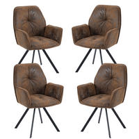 4ER Set drehbare Esszimmerstühle Braun - Braun, Textil (60/87.5/62cm) - Meubles Cosy