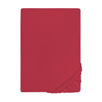 SPANNBETTTUCH Jersey rubin, 140x200 cm - 160x220 cm - Dunkelrot, Textil (160/220cm) - biberna