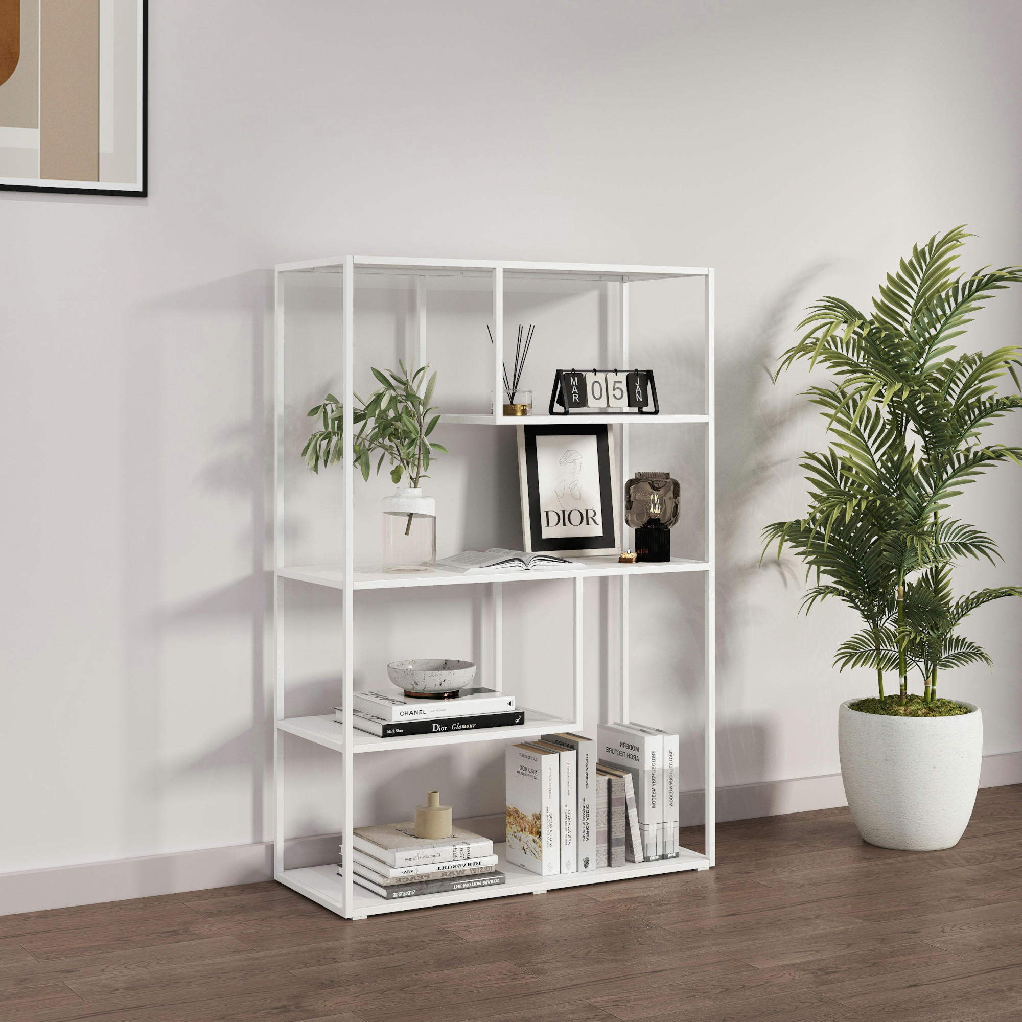 STANDREGAL Sievi - Weiß, Metall (85/126/35cm) - [en.casa]