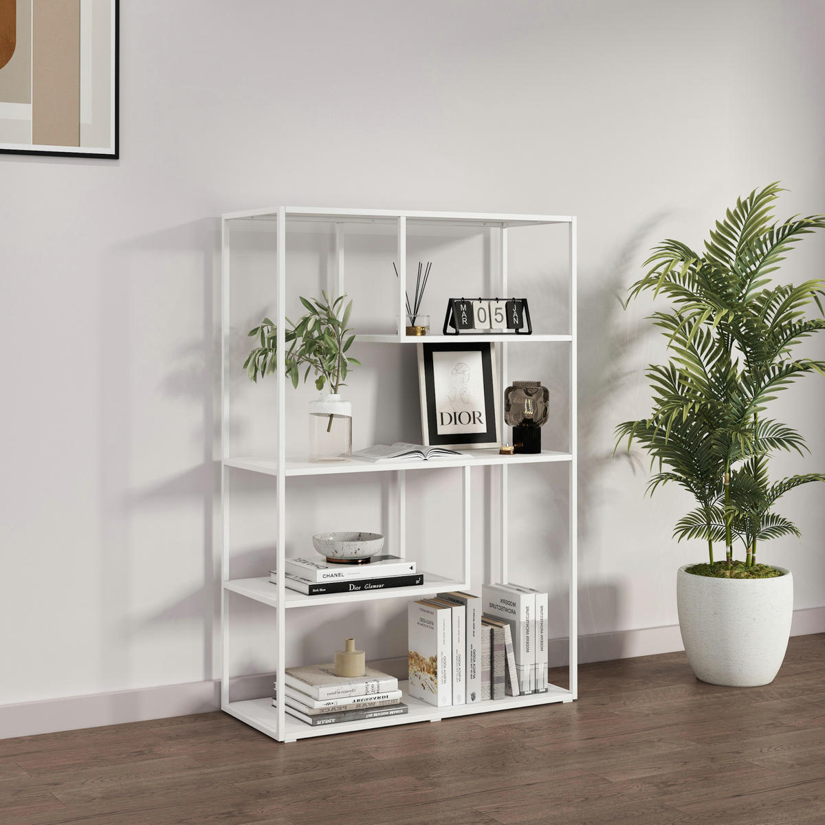 STANDREGAL Sievi - Weiß, Metall (85/126/35cm) - [en.casa]