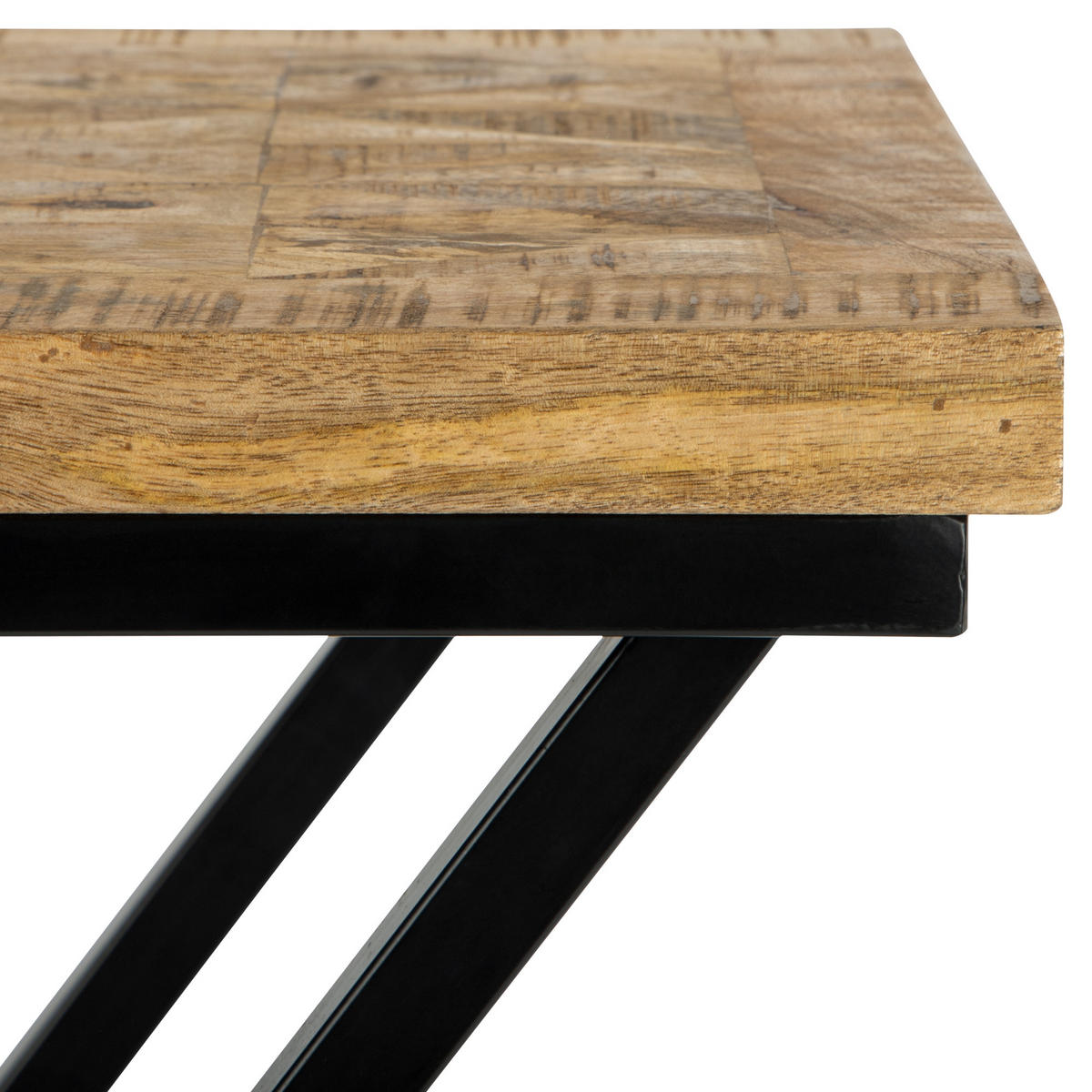 BEISTELLTISCH 48x35x63 cm Natur-Schwarz aus Mangoholz - Naturfarben, Holz (48/35/63cm) - WOMO-DESIGN