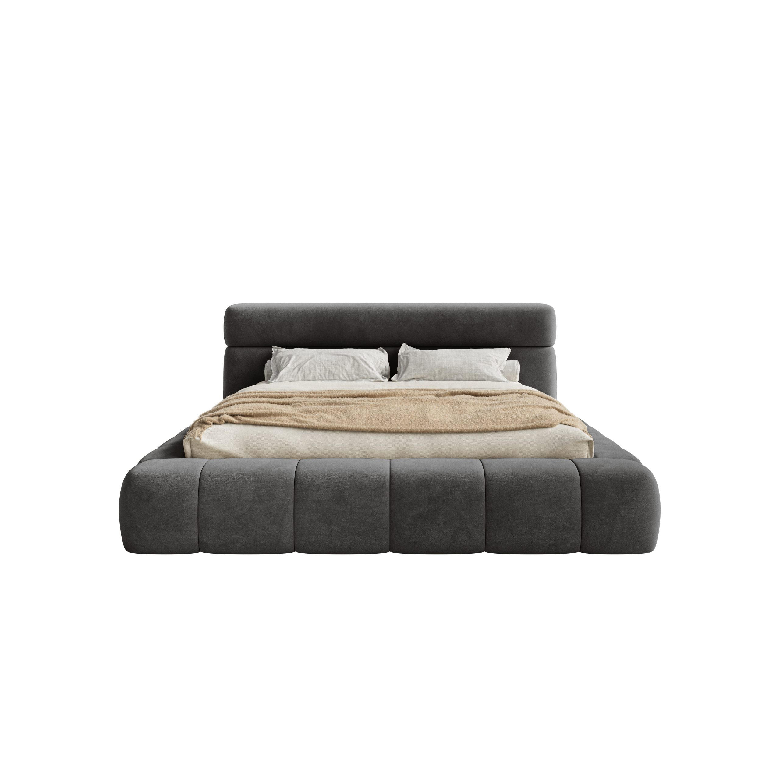 POLSTERBETT Nuuk 140x200 cm, Graphit - Graphitfarben, Textil (140/200cm) - Fedve