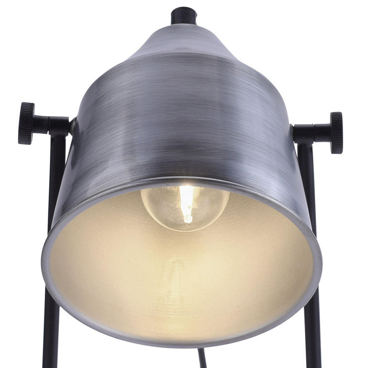 TISCHLEUCHTE Eisen Silber Industrial Stil - Silberfarben, Metall (24/16/43.5cm)