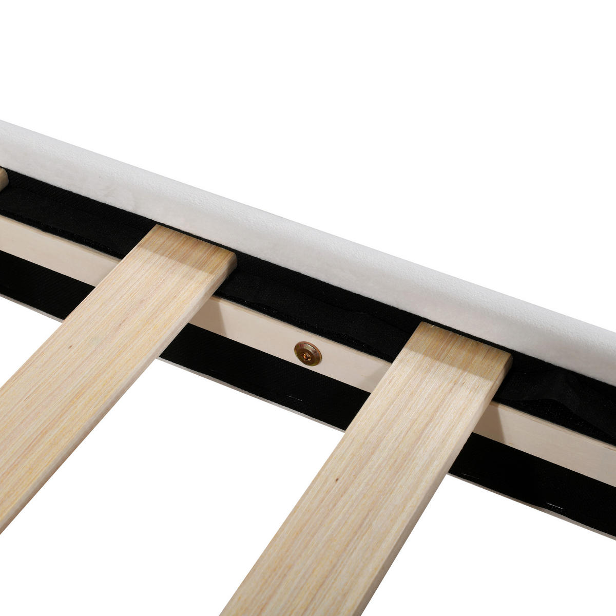 KINDEREINZELBETTEN aus Flanell 211x94,5x41,5 cm in Beige mit Rückenlehne - Beige, Holz (90/200cm) - Modfu