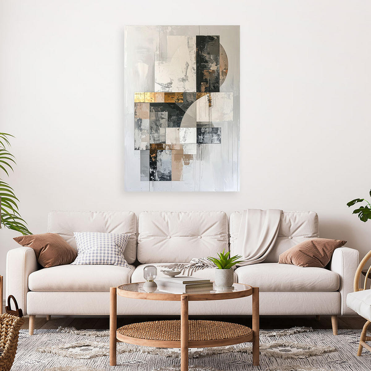 LEINWANDBILD Abstraktion 80x120cm - Grau, Textil (80/120cm) - Feeby