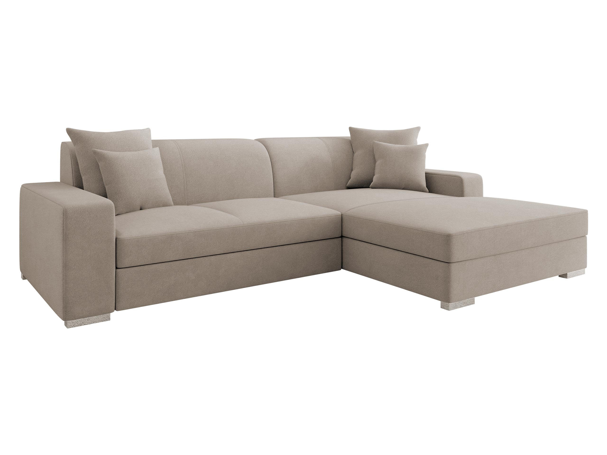 ECKSOFA Mexico, Seite: Rechts - Chromfarben/Beige, Holz/Kunststoff (178/263cm) - MIRJAN24