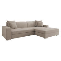 ECKSOFA Mexico, Seite: Rechts - Chromfarben/Beige, Holz/Kunststoff (263/178cm) - MIRJAN24