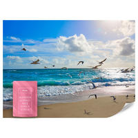 FOTOTAPETE Meer Strand Natur Landschaft 3D 450x315 - Blau/Beige, Papier (450/315cm) - Muralo