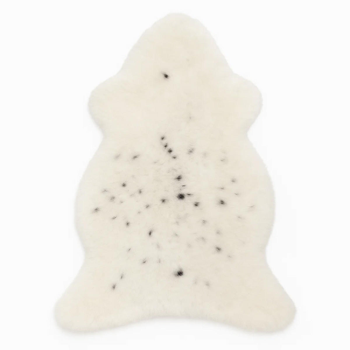 SCHAFFELL Geschoren Weiß mit schwarzen Punkten ca. 120 cm - Schwarz/Weiß, Fell (65/120cm) - Provellus