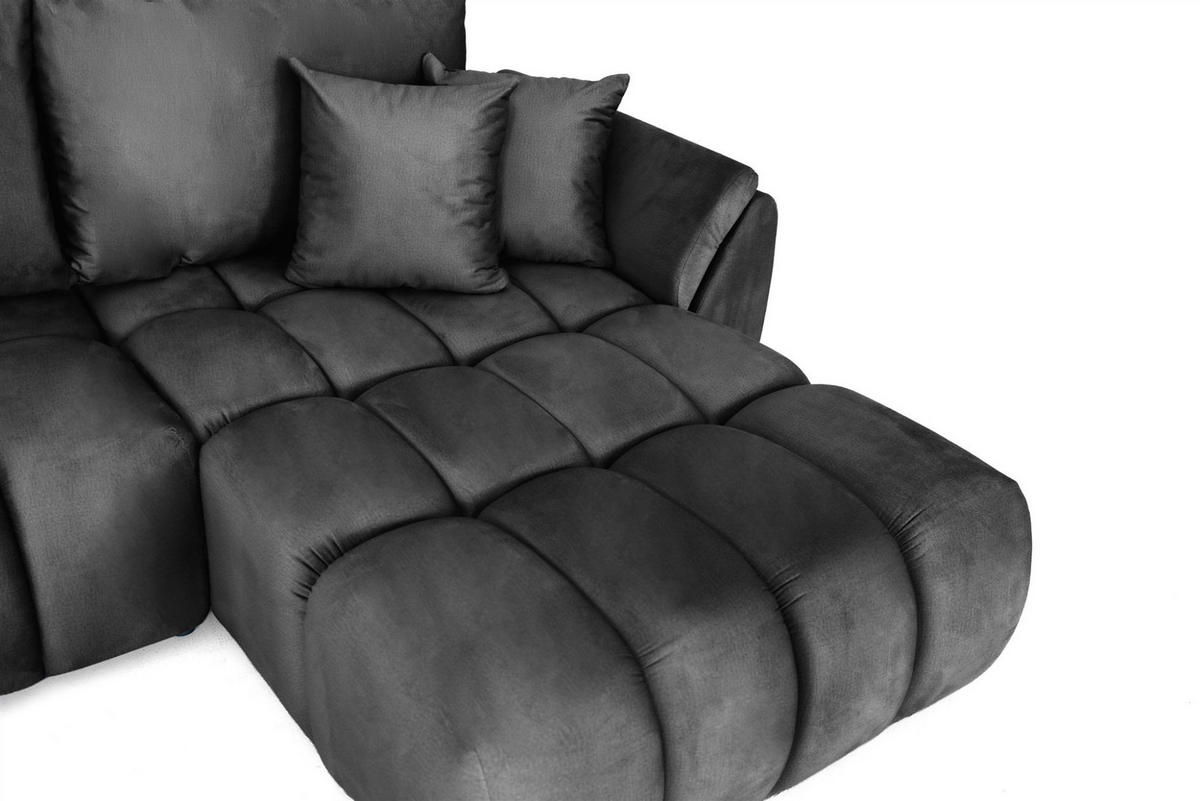 ECKSOFA Collin Mit Schlaffunktion - Dunkelgrau, Holzwerkstoff/Textil (185/280cm) - Fun Möbel
