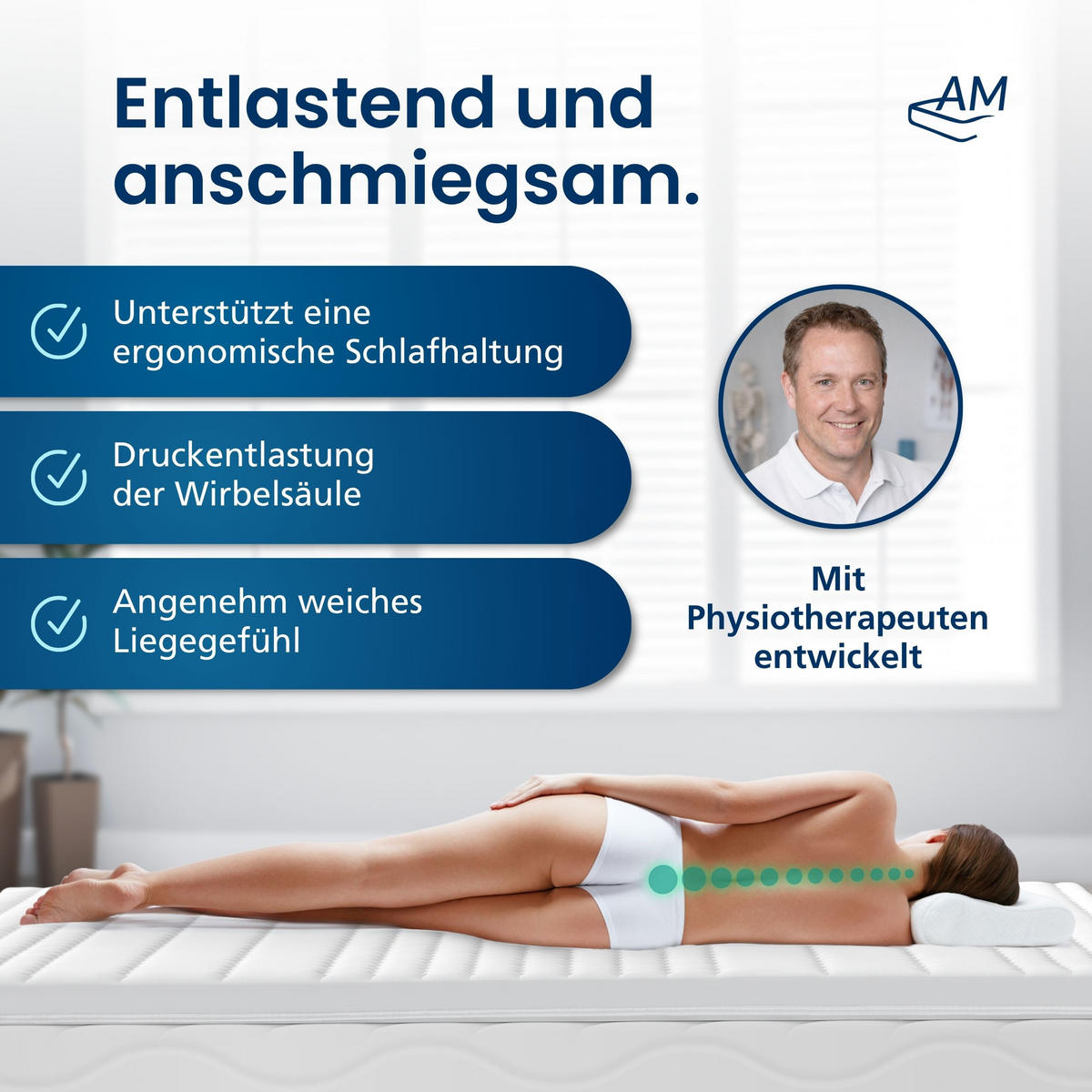 GELSCHAUM TOPPER 135/180 cm - 8cm Höhe & Tencel Bezug - Weiß, Textil (135/180cm) - AM Qualitätsmatratzen