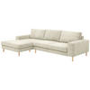 SOFA mit Longchair links Kaylynn Cordstoff creme - Creme, Kunststoff (175/294cm) - 58aufmkessel