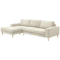 SOFA mit Longchair links Kaylynn Cordstoff creme - Creme, Kunststoff (175/294cm) - 58aufmkessel