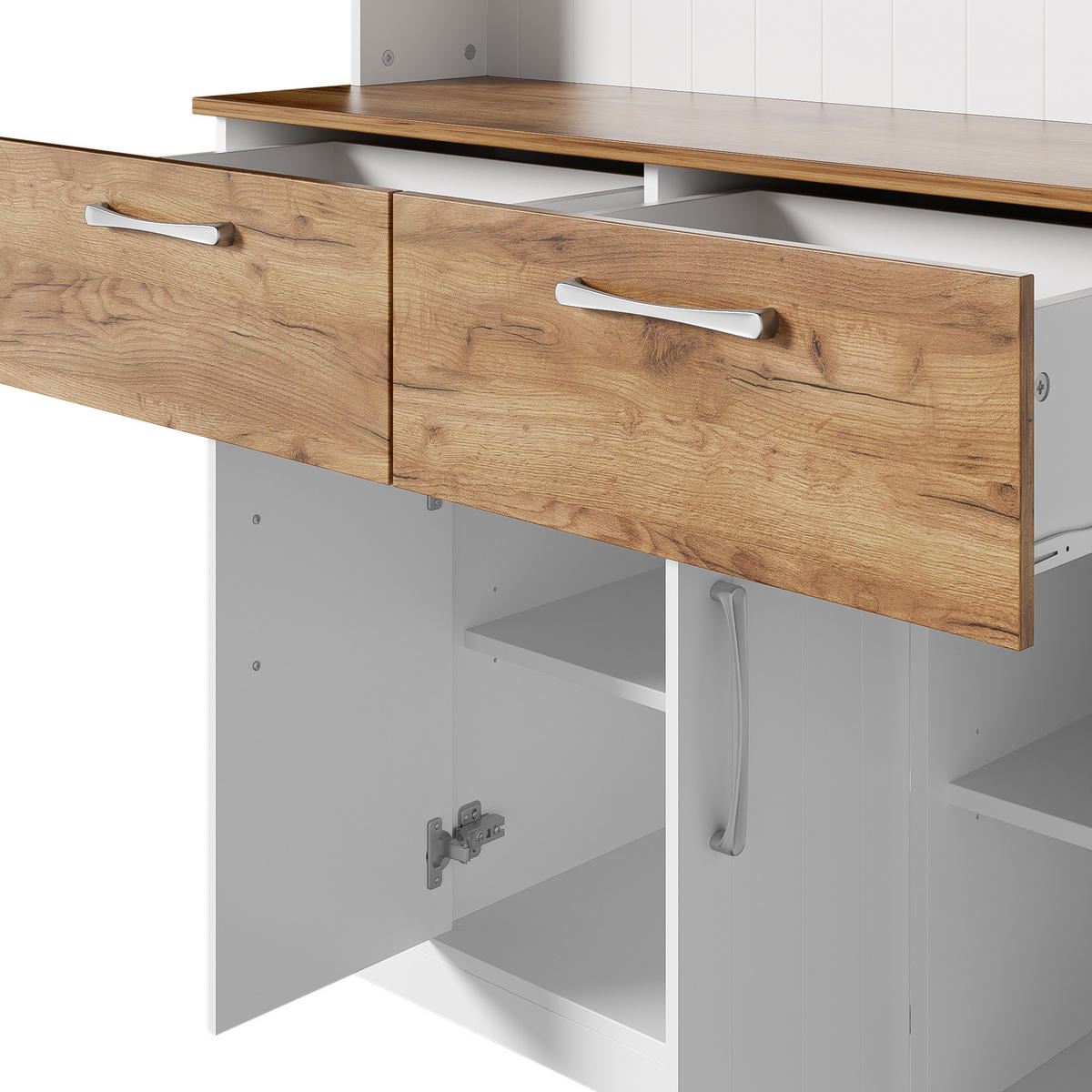KÜCHENSCHRANK 106x39x176 cm Buffet Stauraum - Naturfarben, Holzwerkstoff (106/176.5/39cm) - Fortuna Lai