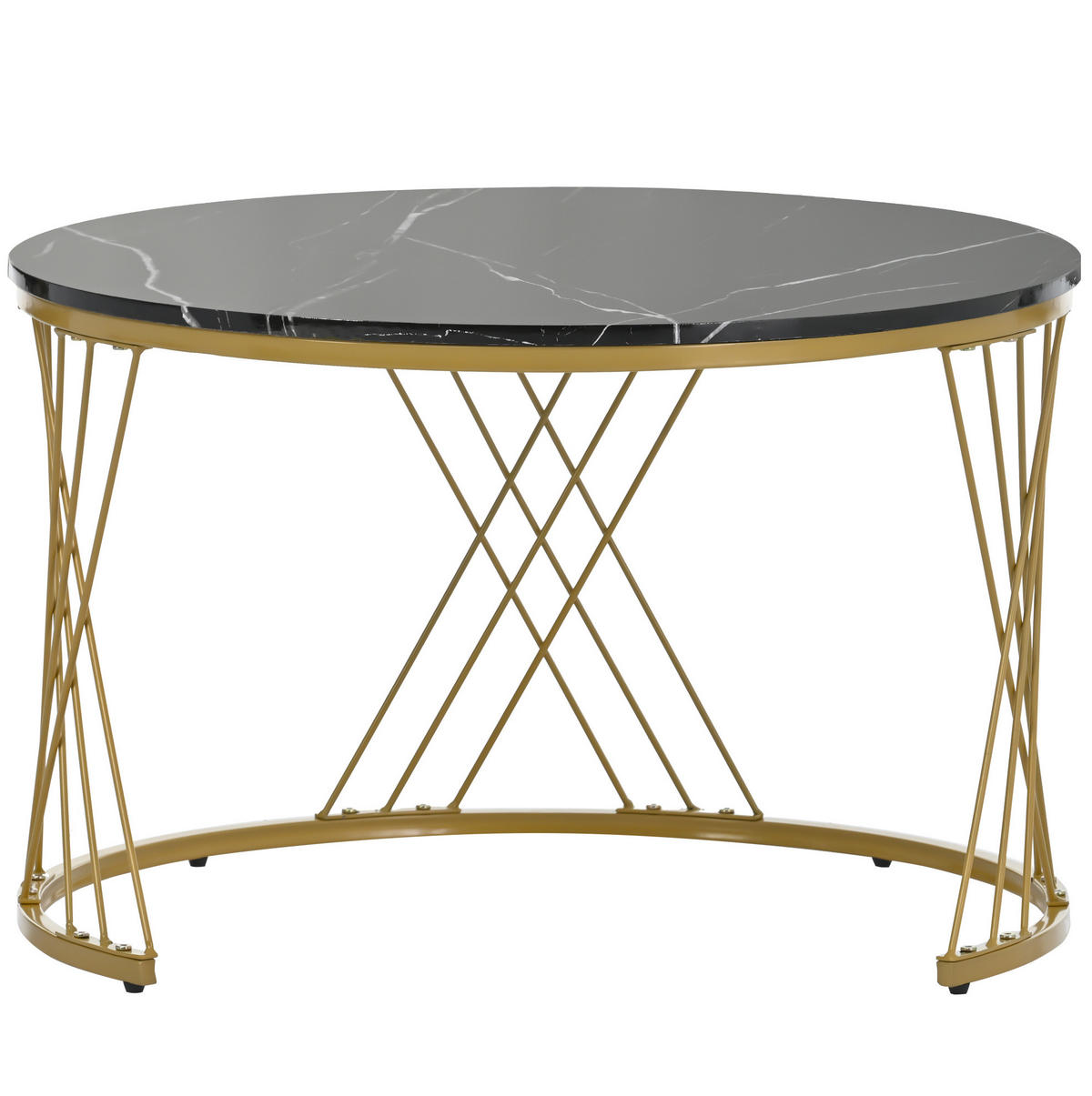 KLUBSKA miza, komplet 2 kosov 70/70/45 in 45/45/40 cm MDF črna z marmornim dekorjem - črna, leseni material (70/70/45cm) - BEAOK