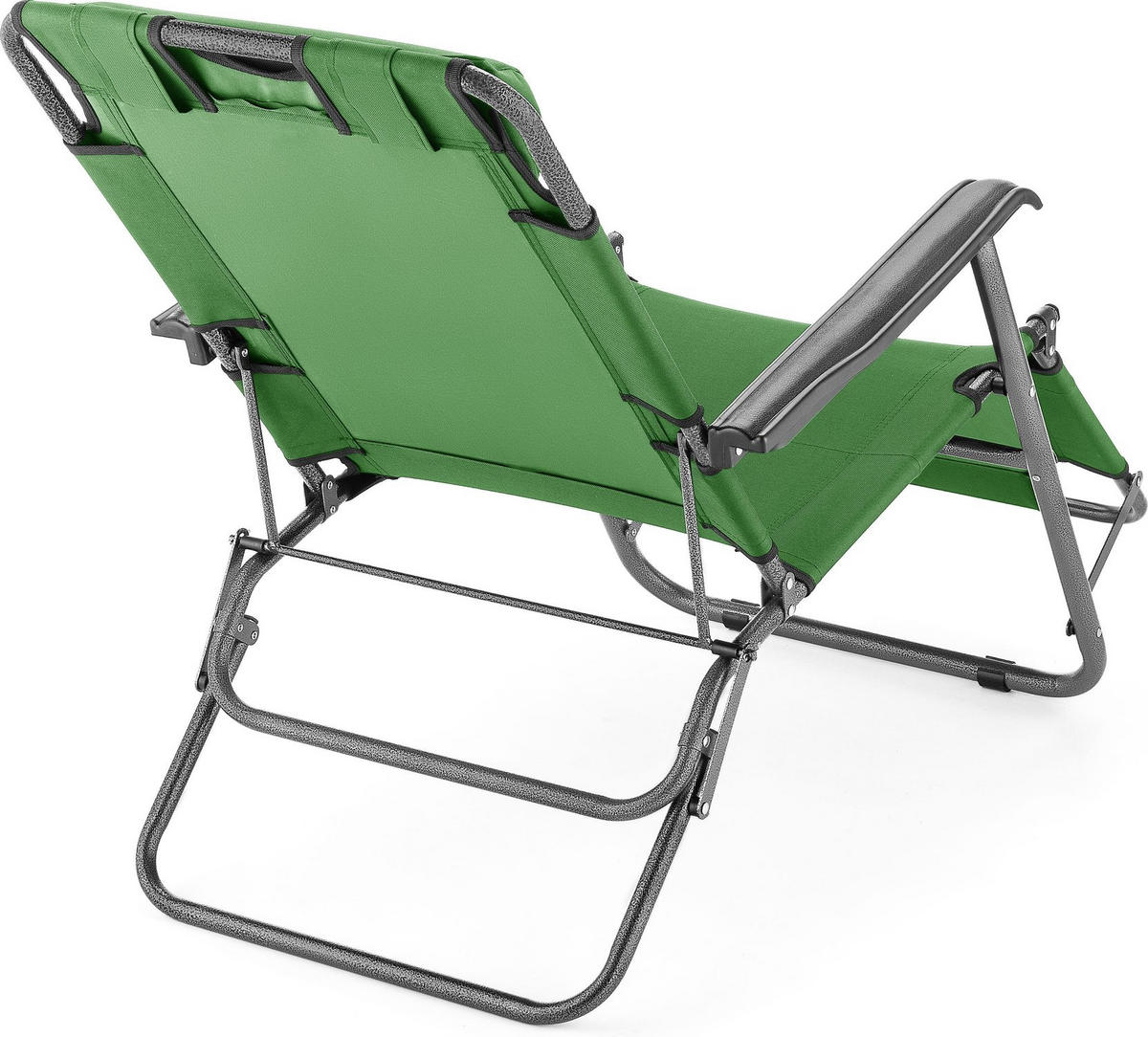 GARTEN-RELAXSESSEL bis 150 kg, Klappbar - Grün, Textil (61/31/153cm) - Outtec