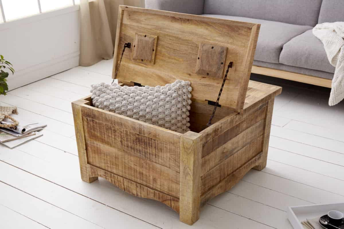 COUCHTISCH IRON CRAFT Mango rechteckig Natur 70cm - Silberfarben/Braun, Holz (70/70/45cm) - riess-ambiente