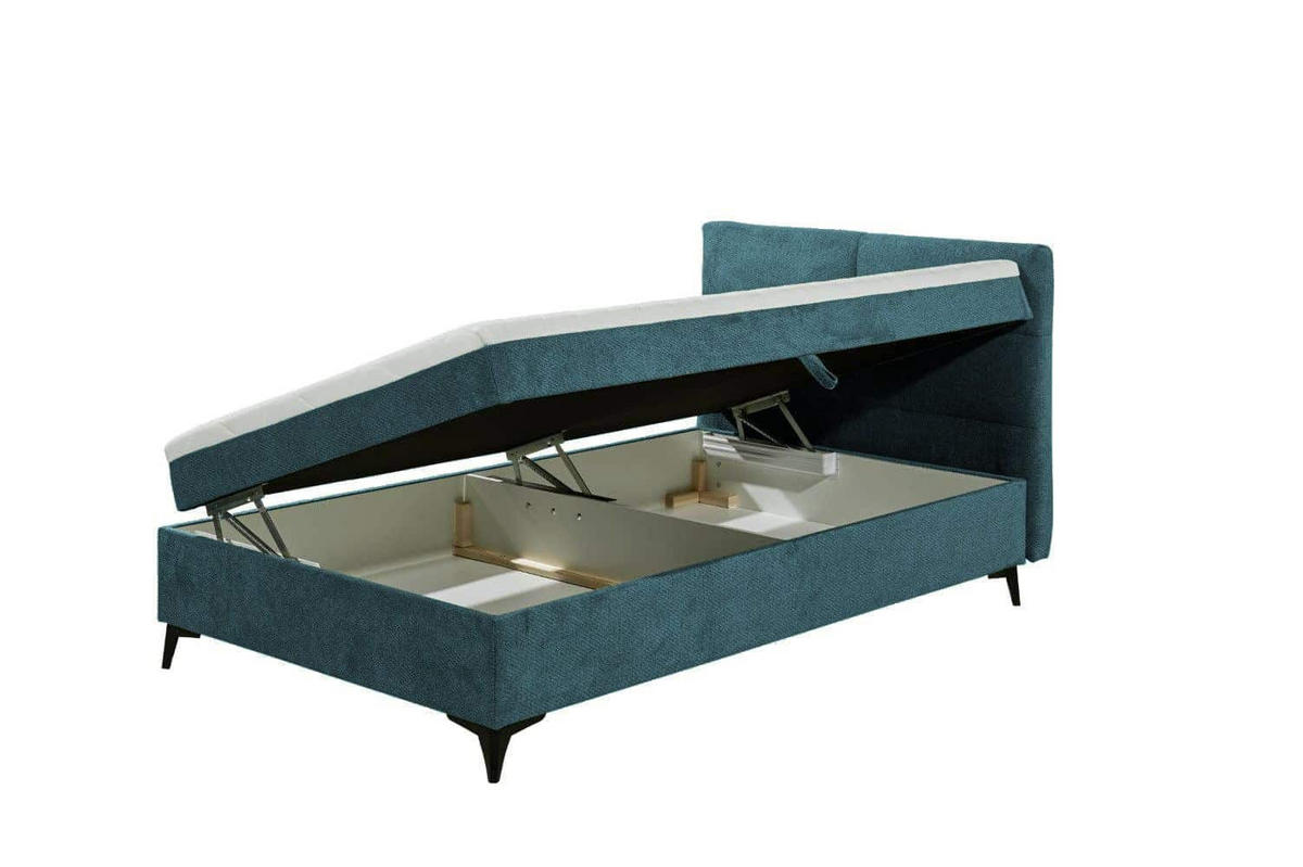 BOXBETT 120x200 inkl. Topper und Bettkasten - Petrol/Schwarz, Holz/Holzwerkstoff (120/200cm) - ed exciting design