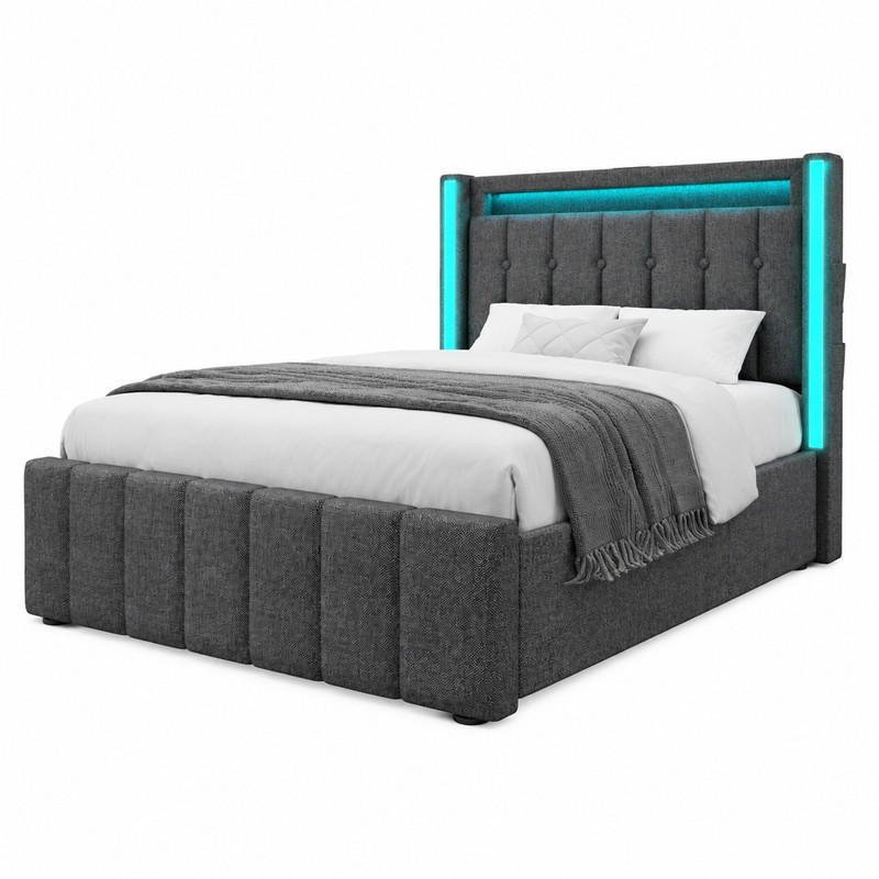 Beauniv Bett Grau 90x200 cm