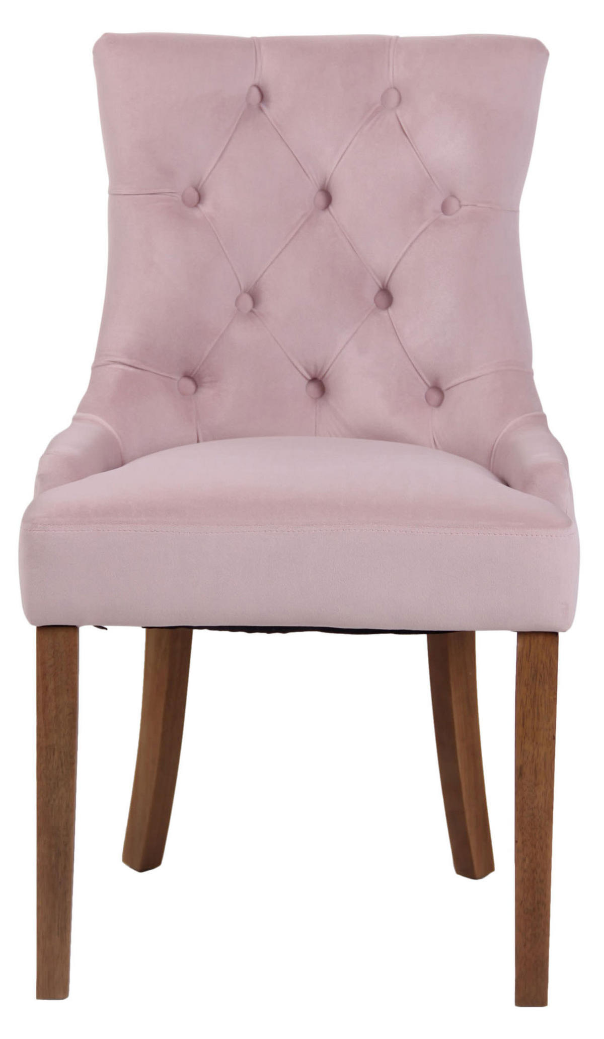 ESSZIMMERSTUHL Aboli Samt, antik-hell Pink - Hellbraun/Rosa, Holz/Textil (55/92/58cm) - TPFLiving