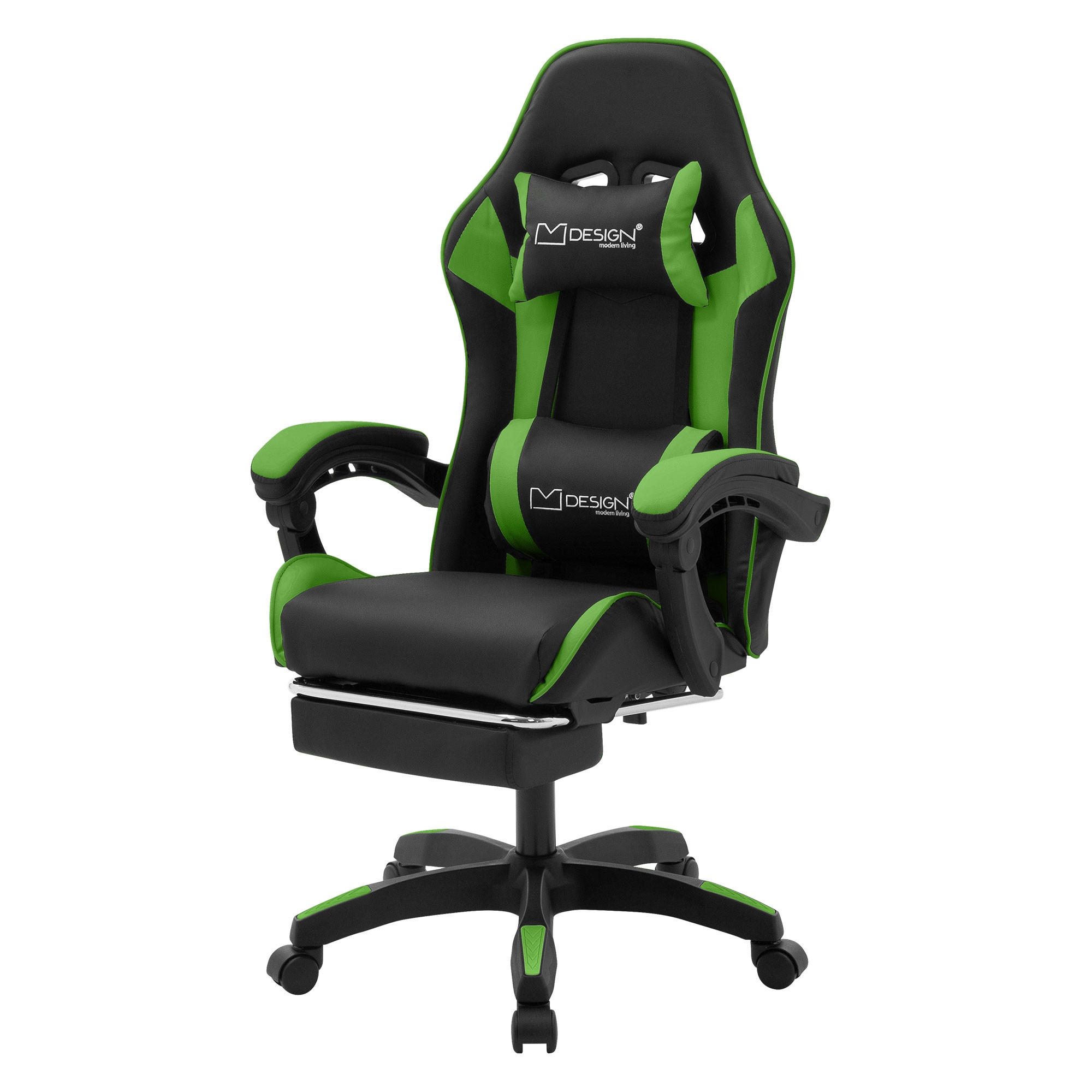 ML-DESIGN HERNÍ židle černá-zelená z umělé kůže