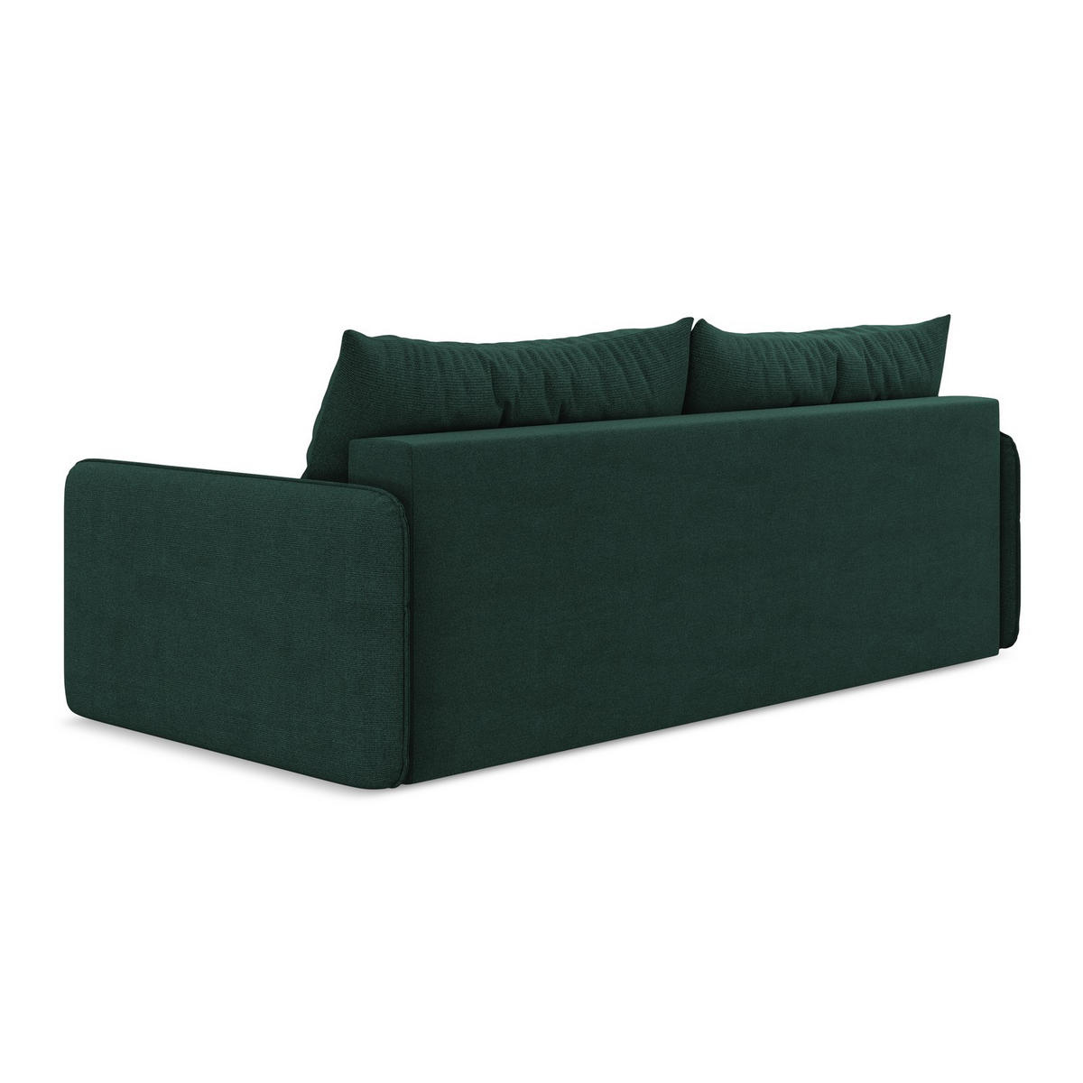 3-SITZER SOFA mit Schlaffunktion Strukturstoff Stoff Grün - Dunkelgrün/Schwarz, Kunststoff/Textil (216/86/105cm) - LaMiaSofa
