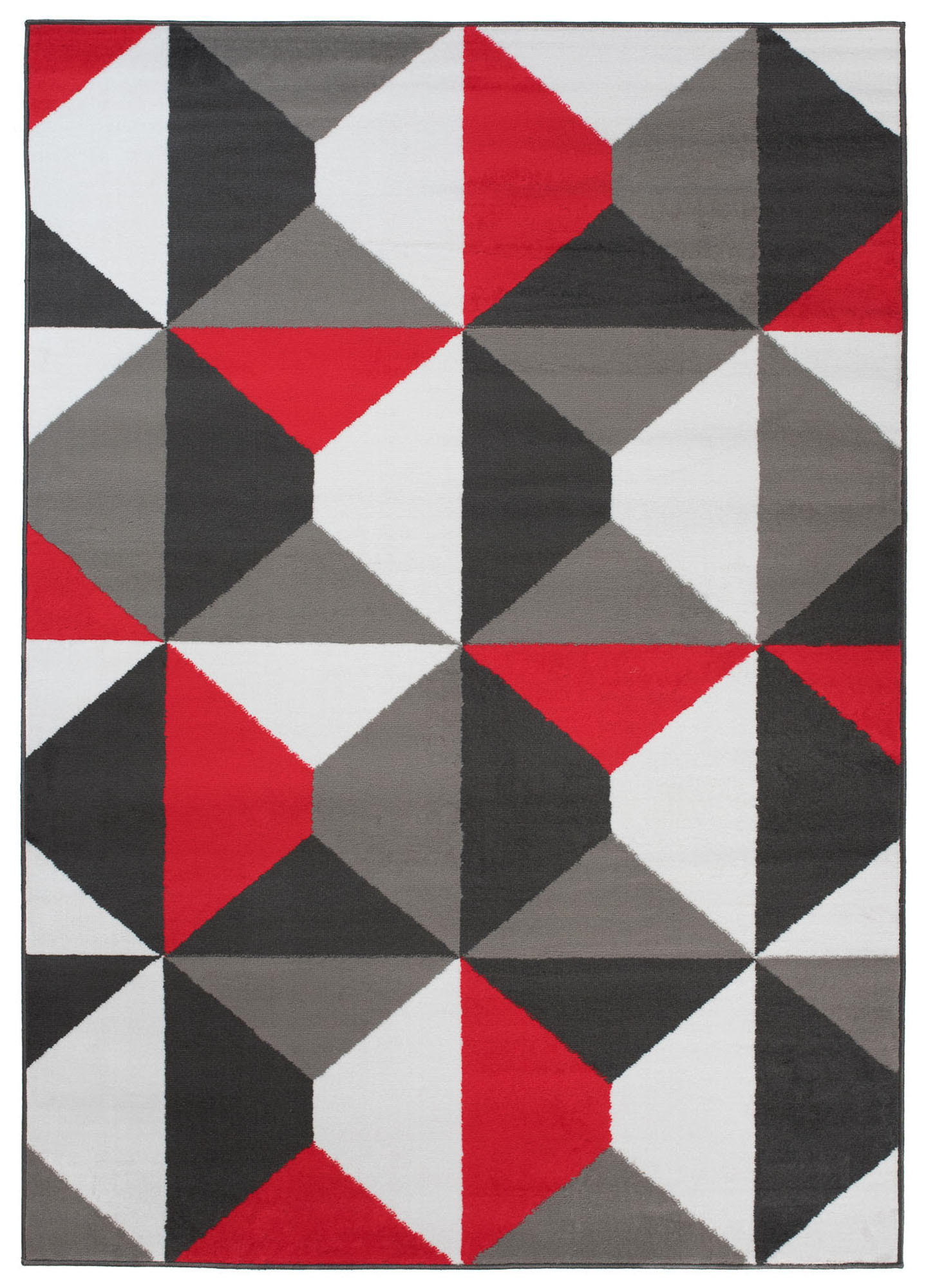 TEPPICH MAYA Rot Vierecke Geometrisch Figuren 130/190 cm - Rot, Textil (130/190cm) - Tapiso