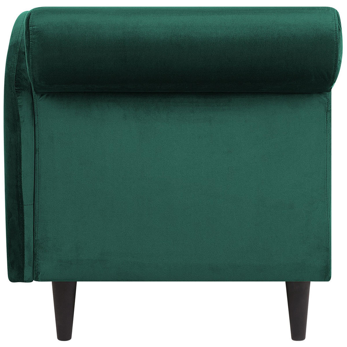 CHAISELONGUE Samtstoff smaragdgrün linksseitig Luiro - Dunkelbraun/Grün, Textil (160/77/70cm) - Beliani
