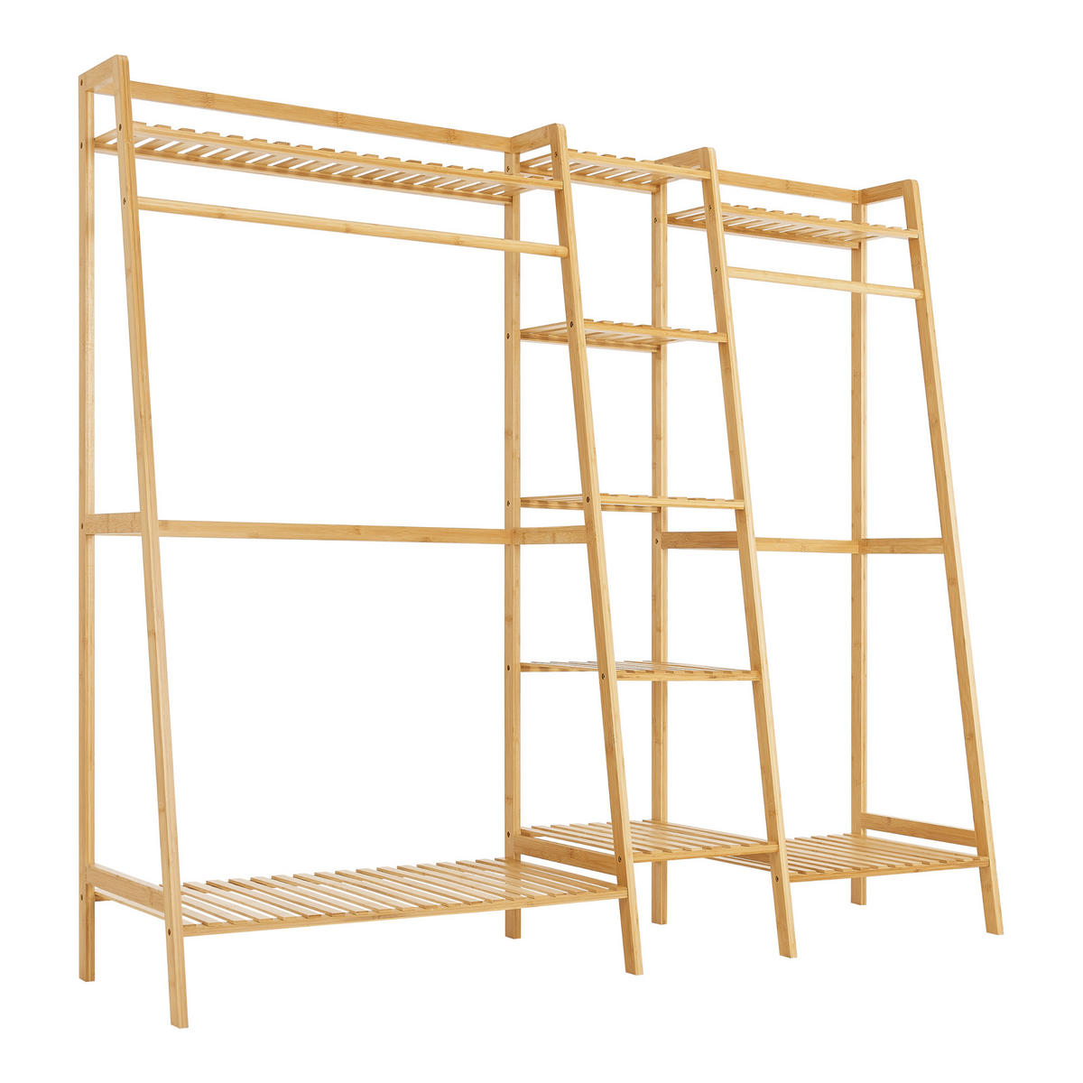GARDEROBENSTÄNDER Sogndal - Naturfarben, Holz (158/139/40cm) - [en.casa]