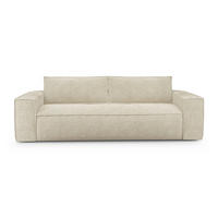 SCHLAFSOFA GERADE Samt Creme 214cm - Creme, Textil (214/90/100cm) - Sia Home