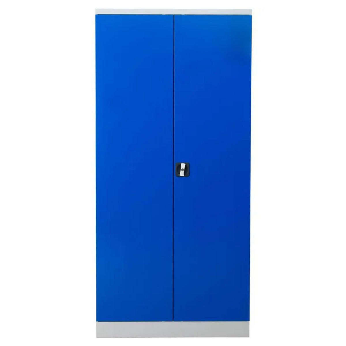 STAHLSCHRANK Bee mit 10 lackierten Fachböden 195x92x50 cm Korpusfarbe Lichtgrau Frontfarbe Enzianblau - Blau, Metall (92/195/50cm)