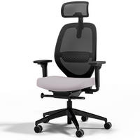DREHSTUHL Ergonomischer Bürostuhl Atessa mit Netzrücken und Kopfstütze / Mit Kopfstütze Hellgrau Netzrücken für Luftzirkulation - Hellgrau, Textil (62.5/120.5/45cm) - ASSMANN