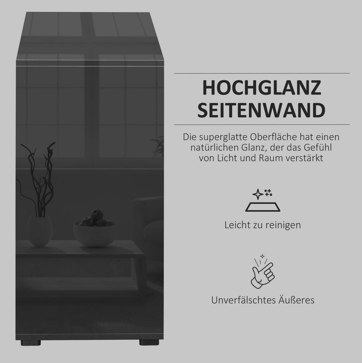 SIDEBOARD 36/79/74 cm schwarz aus Holzwerkstoff mit verstellbarem Regal - Schwarz, Holzwerkstoff (79/74/36cm) - OKWISH