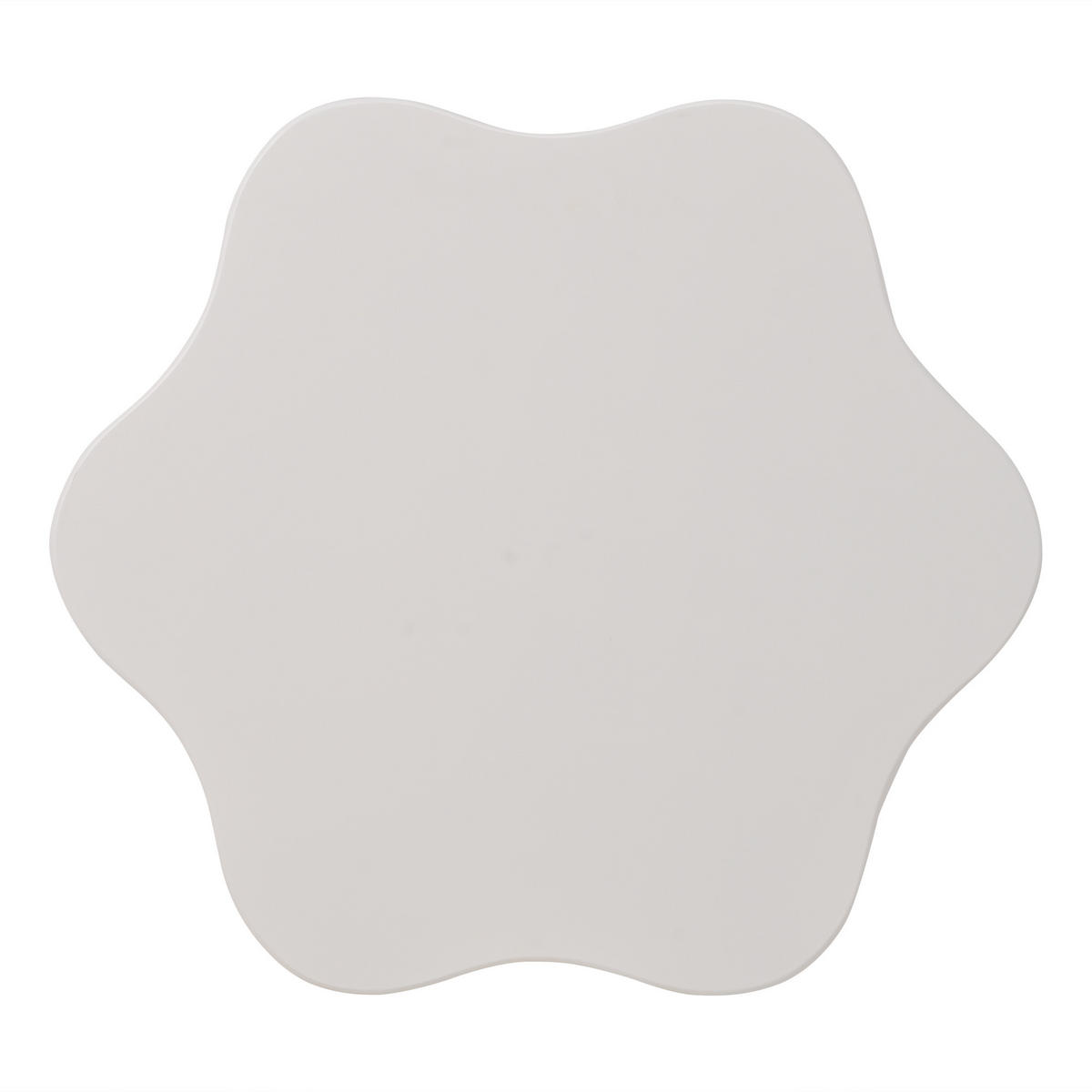 COUCHTISCH in Cremeweiß Blumenform-Wohnzimmertisch mit 360° drehbarer Tischplatte für Wohnzimmer, B74.8/T67.5/H31cm - Weiß, Holzwerkstoff (67.5/74.8/31cm) - STILVORA