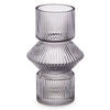 VASE Geriffeltes Glas 9,5/16,5 cm - Grau, Glas (9.5/16.5cm) - Giftdecor