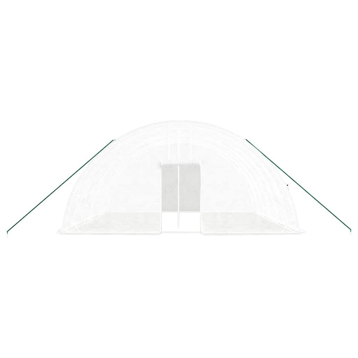 GEWÄCHSHAUS mit Stahlrahmen Weiß 36 m² 6x6x2,85 m - Weiß, Kunststoff (6/2.85/600cm)