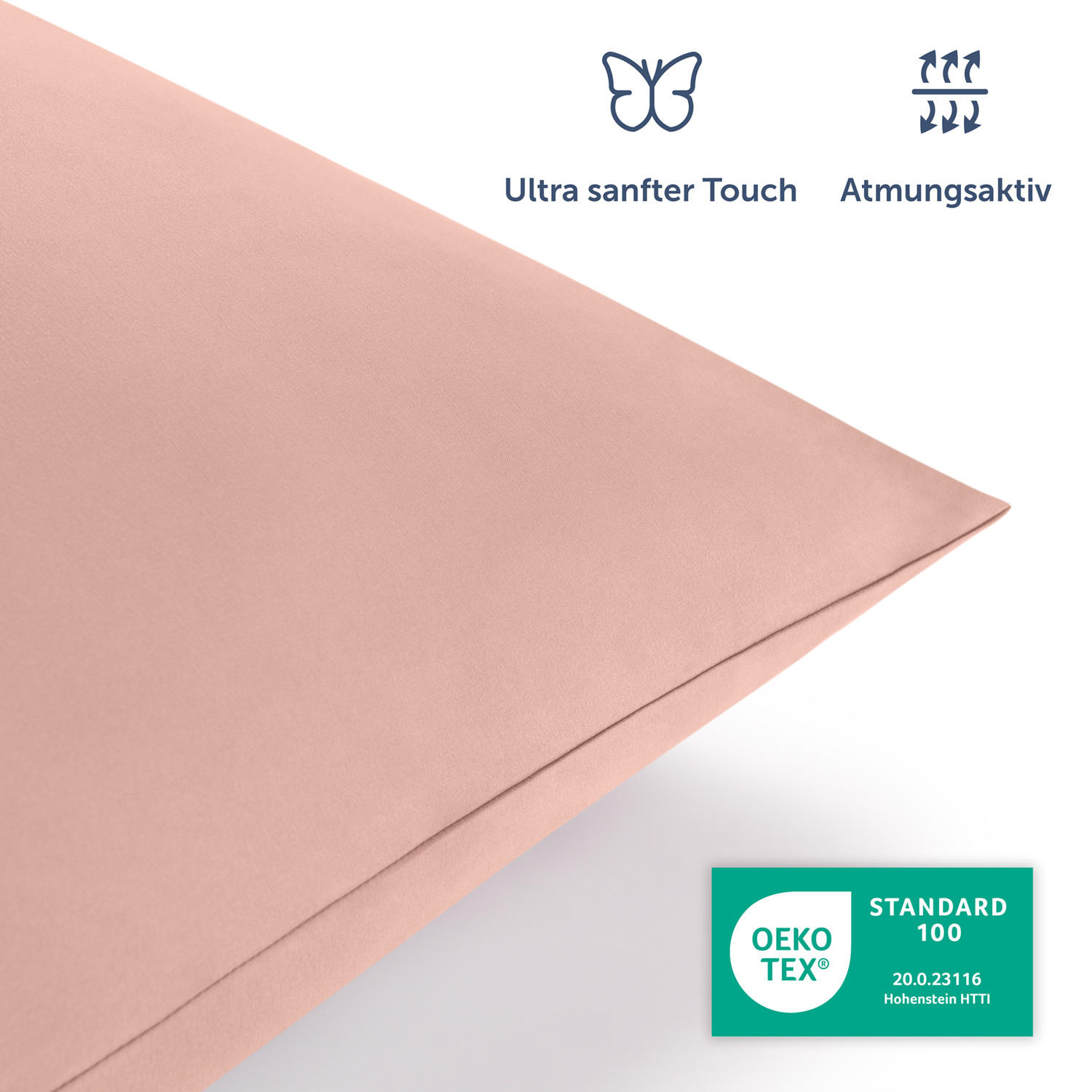 BETTWÄSCHE 3-teilig, 200/220 cm & 2x 40/80 cm, Rosa - Rosa, Textil (200/220cm) - Blumtal