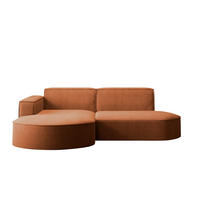 ECKSOFA Designer MODENA STUDIO stoff Dicker cord Poso Ziegel Links - Orange, Holzwerkstoff/Textil (165/236cm) - Kaiser Möbel