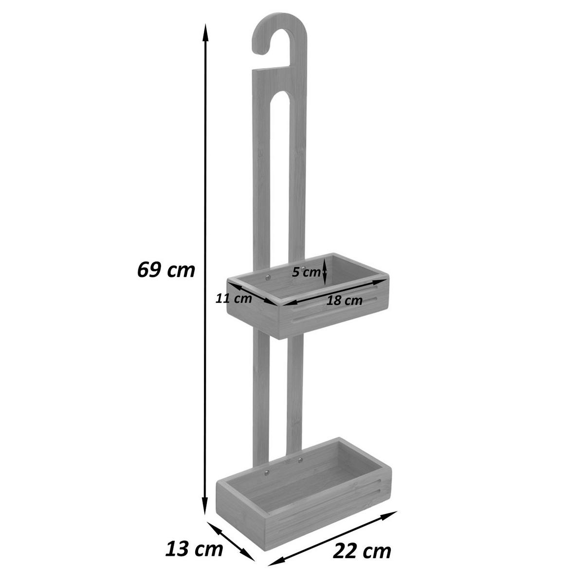 DUSCHABLAGE Braun - Braun, Holz (22/69/13cm) - MCW