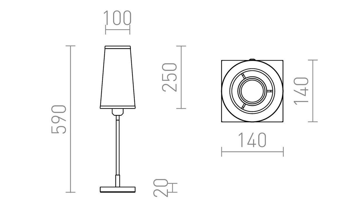 TISCHLEUCHTE LULU Weiß Chrom 8 W - Weiß, Metall (14/14/59cm) - Rendl