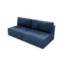 SCHLAFSOFA Natalia Xs - Dunkelblau, Holzwerkstoff/Textil (216/85/105cm) - Fun Möbel
