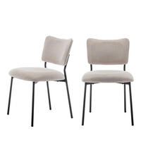 DESIGN-STUHL - Beige - 2er-Set - Beige, Textil (49/78/65cm) - Drawer