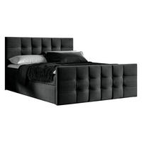 BOXBETT Ambusio 180/200 cm in Schwarz – mit Bettkasten und Topper - Schwarz, Holz/Holzwerkstoff (180/200cm) - AX Living