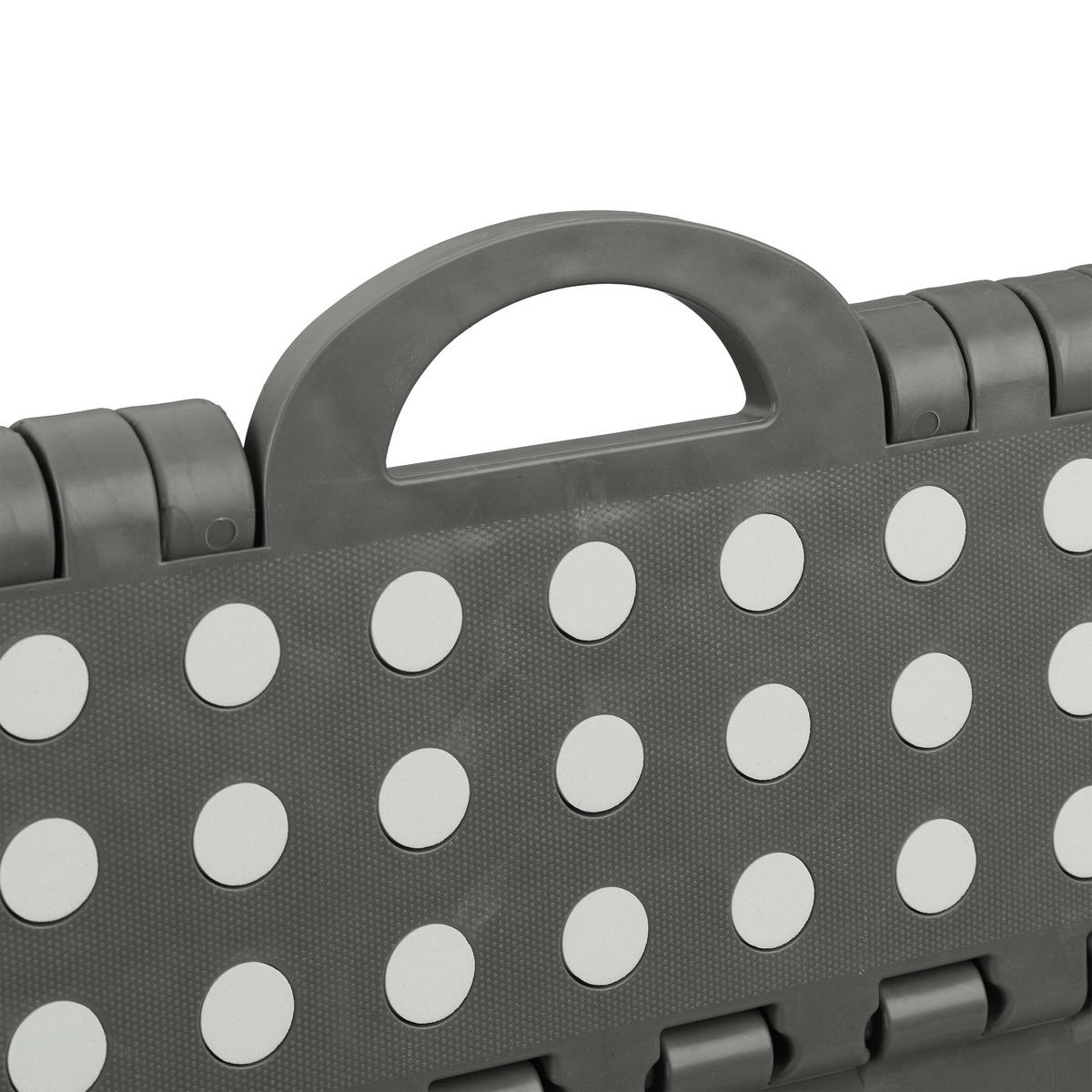 KLAPPHOCKER - Grau, Kunststoff/Textil (35/22/28cm) - Relaxdays