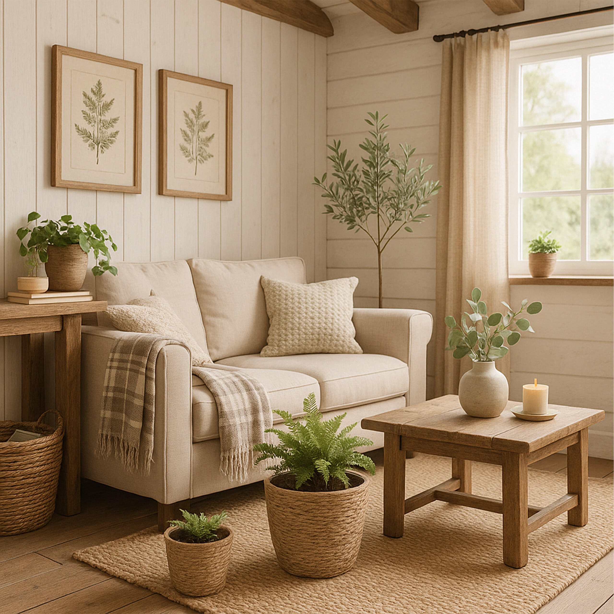 3XBLUMENTOPF - Beige, Kunststoff/Textil (23cm) - Relaxdays