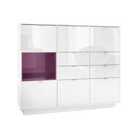 HIGHBOARD Metro Einsatz in Brombeer Hochglanz - Brombeere, Holzwerkstoff (153/123/38cm) - Vladon